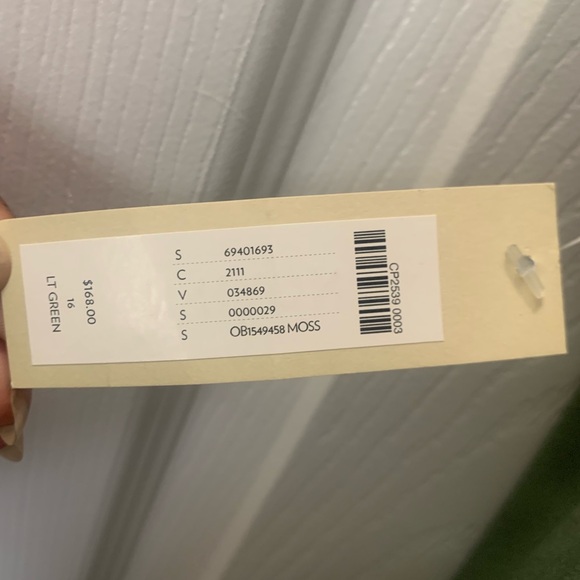 Bhldn light green, one shoulder mid-length dress. Great for day or evening wear. - Picture 3 of 3